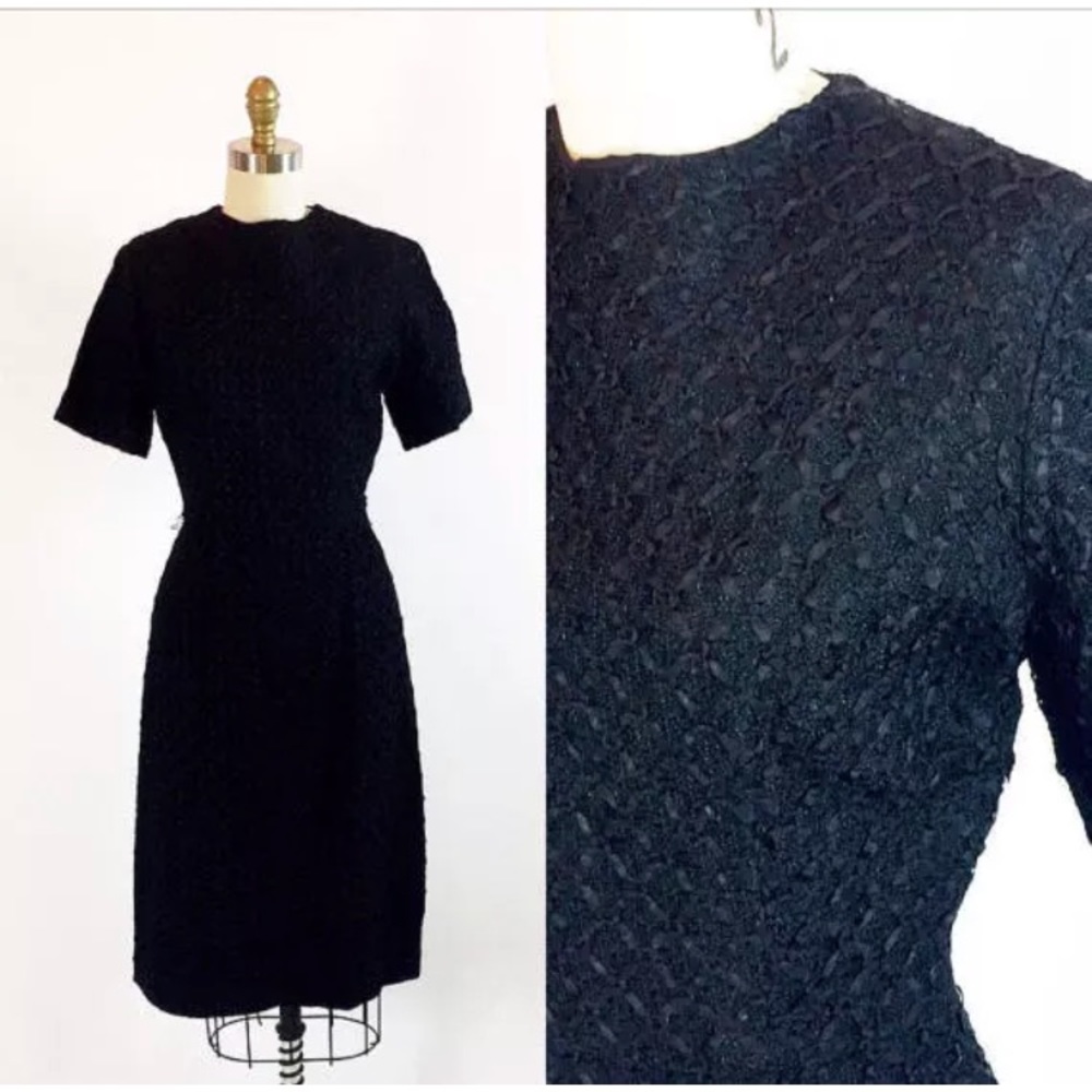 Vintage 1950s Old Hollywood LBD Wiggle Dress 26"